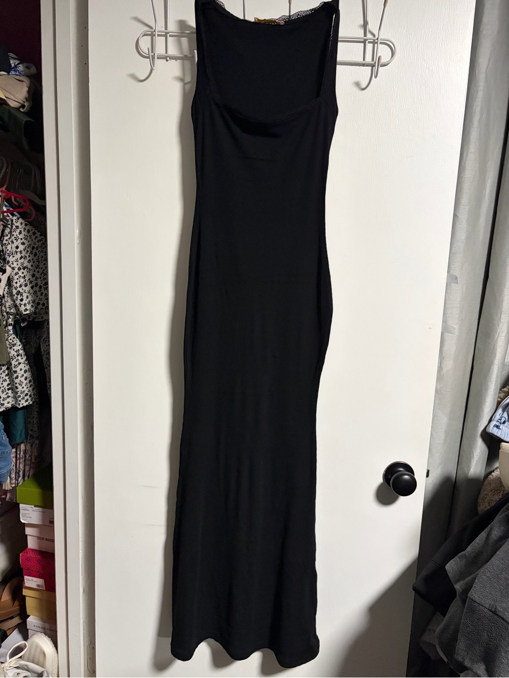 Classic Black Sleeveless Maxi Slip Dress